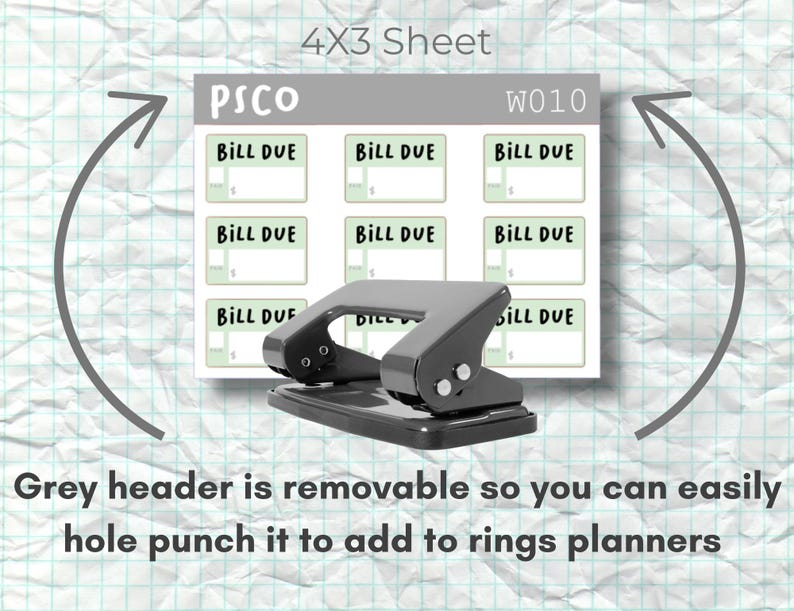 W001013 Bill Due Sticker Sheet Etsy