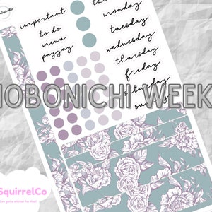 Cool Floral Hobonichi Weeks Weekly Sticker Kit