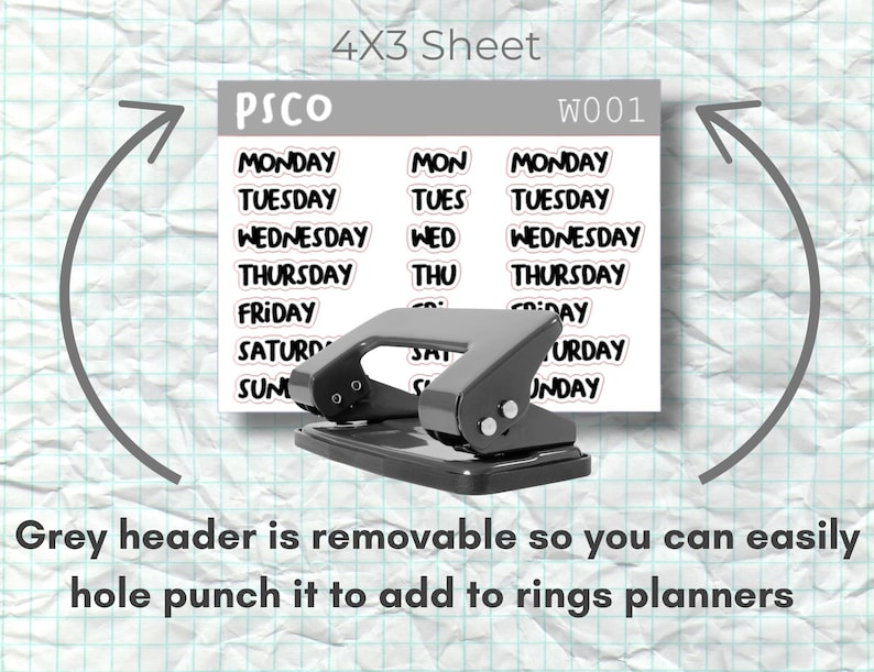 W001 Days of the Week Sticker Sheet - Etsy