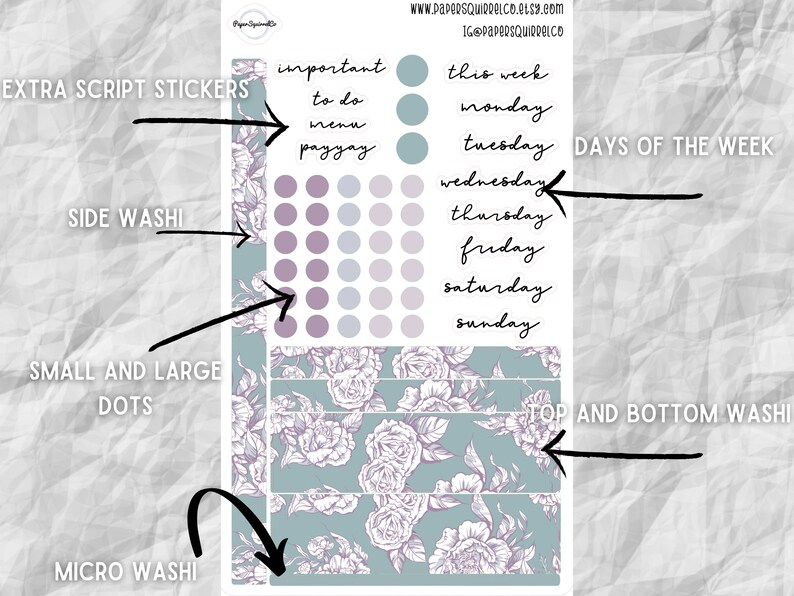 Floral Hobonichi Weeks Sticker Kit: Weekly Planner Stickers - Etsy