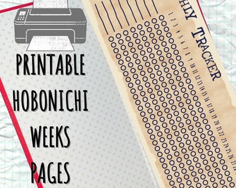 Rastreador mensual - Pegatinas de página completa de Hobonichi Weeks - Descarga digital