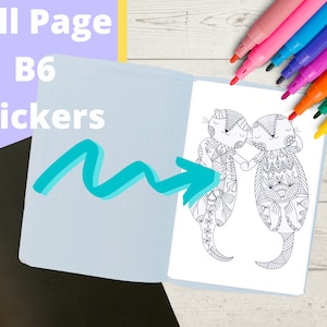 Otter Couple B6 Coloring Stickers