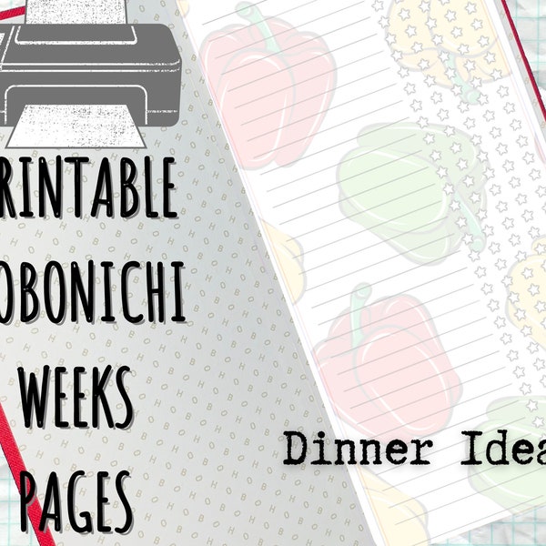 Dinner Ideas/Family Favorites - Hobonichi Weeks Full Page Stickers - Digital Download