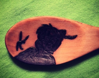 Custom Peter Pan Wood Burned Spoon