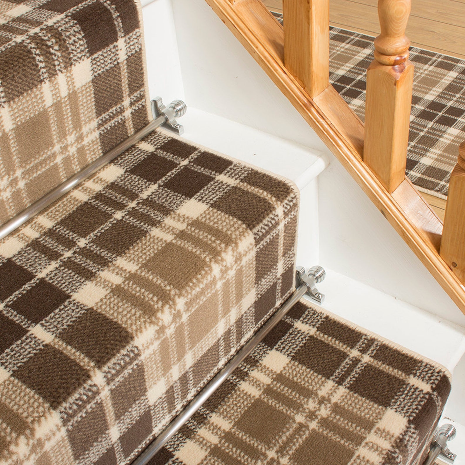 Tartan Beige Stair Carpet Runner Etsy