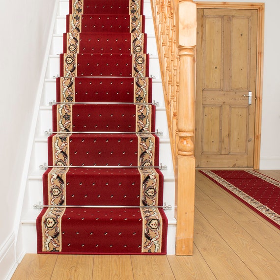 Pin Dot Red Stair Carpet Runner Etsy UK