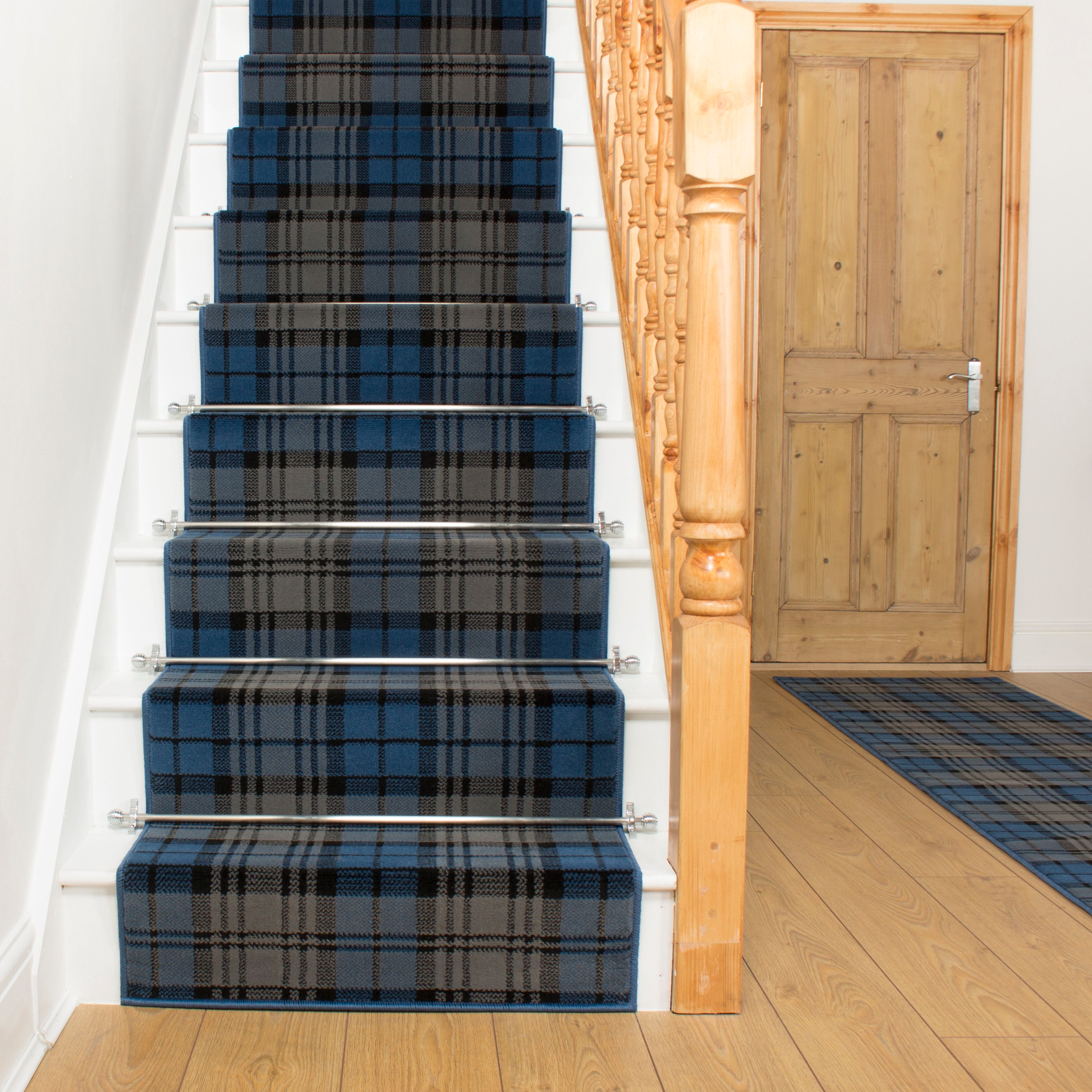 Tartan Blue Stair Carpet Runner Etsy UK