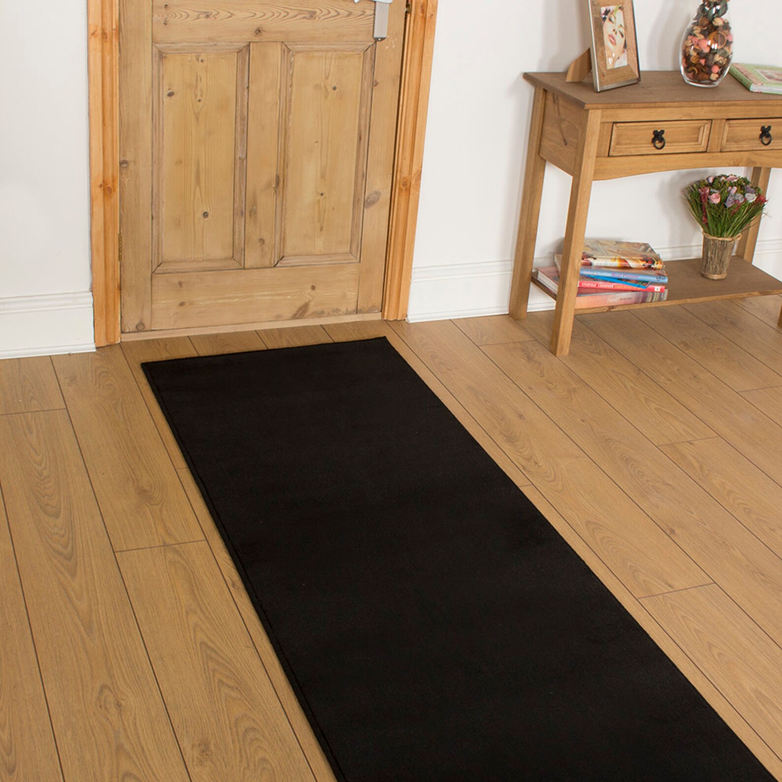 Plain Black Hallway Carpet Runner Etsy