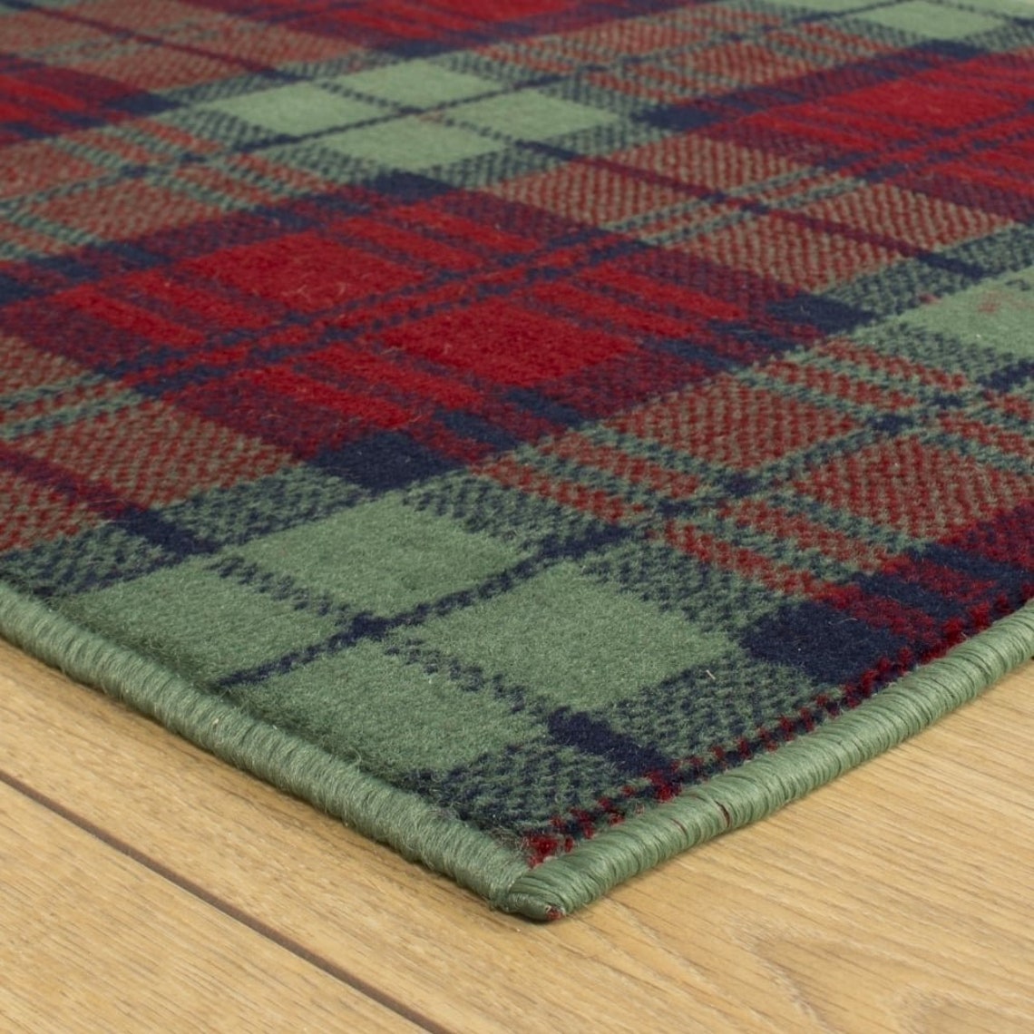 Tartan Red Green Hallway Carpet Runner Etsy