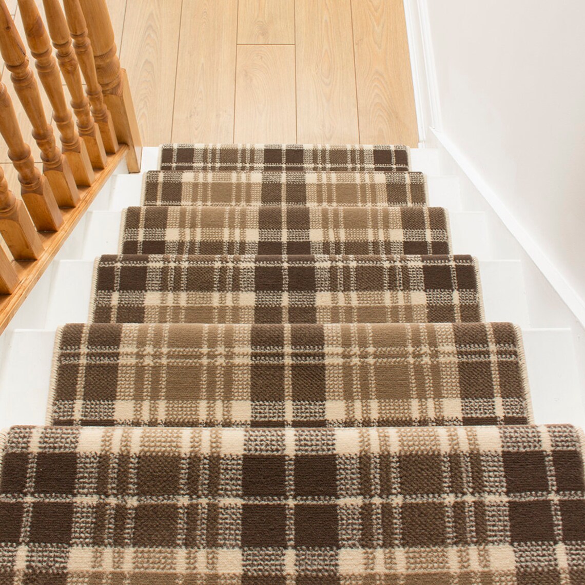Tartan Beige Stair Carpet Runner Etsy
