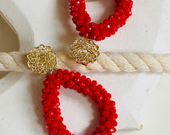 Ohrringe „Golden Red Drop“