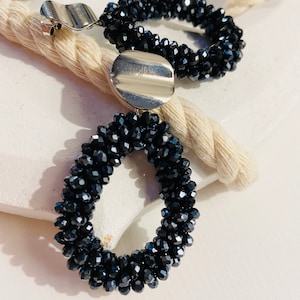 Orecchini - Goccia Blu Scuro Argento