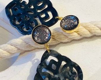 Ohrringe „Black Glitter“