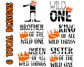 Wild one family svg cutting files Wild one SVG Wild rumpus svg png sublimation cut files wild one matching shirts svg 6 digital downloads