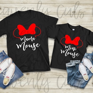 Mama Mouse SVG Mini Mouse SVG mommy and me matching Dis Shirts Sublimation PNG digital downloads Matching mommy and me sublimation designs