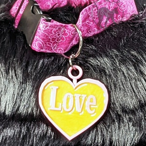 Heart XL Fursuit Dog Tag Resin/3D Print, Costume accessory image 2
