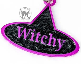 Witch Hat XL Fursuit Dog Tag - Resin/3D Print, Costume accessory