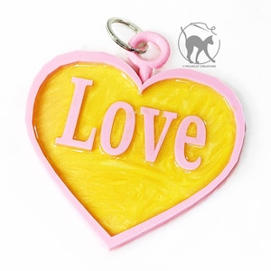 Heart XL Fursuit Dog Tag Resin/3D Print, Costume accessory image 1