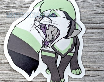 Fursona Sticker - Amaretto Snow, Fox, scream, cute, furry, fluffy