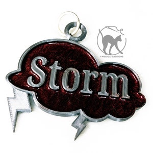 Storm XL Fursuit Dog Tag - Resin/3D Print, Costume accessory