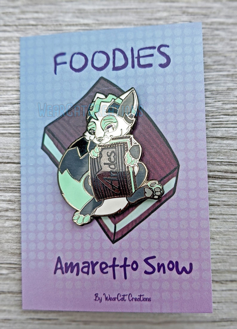 Enamel Fursona Pin Foodie, Candy, Mint, Furry, Fox image 6