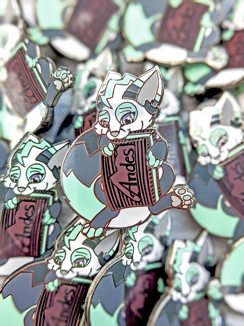 Enamel Fursona Pin Foodie, Candy, Mint, Furry, Fox image 2