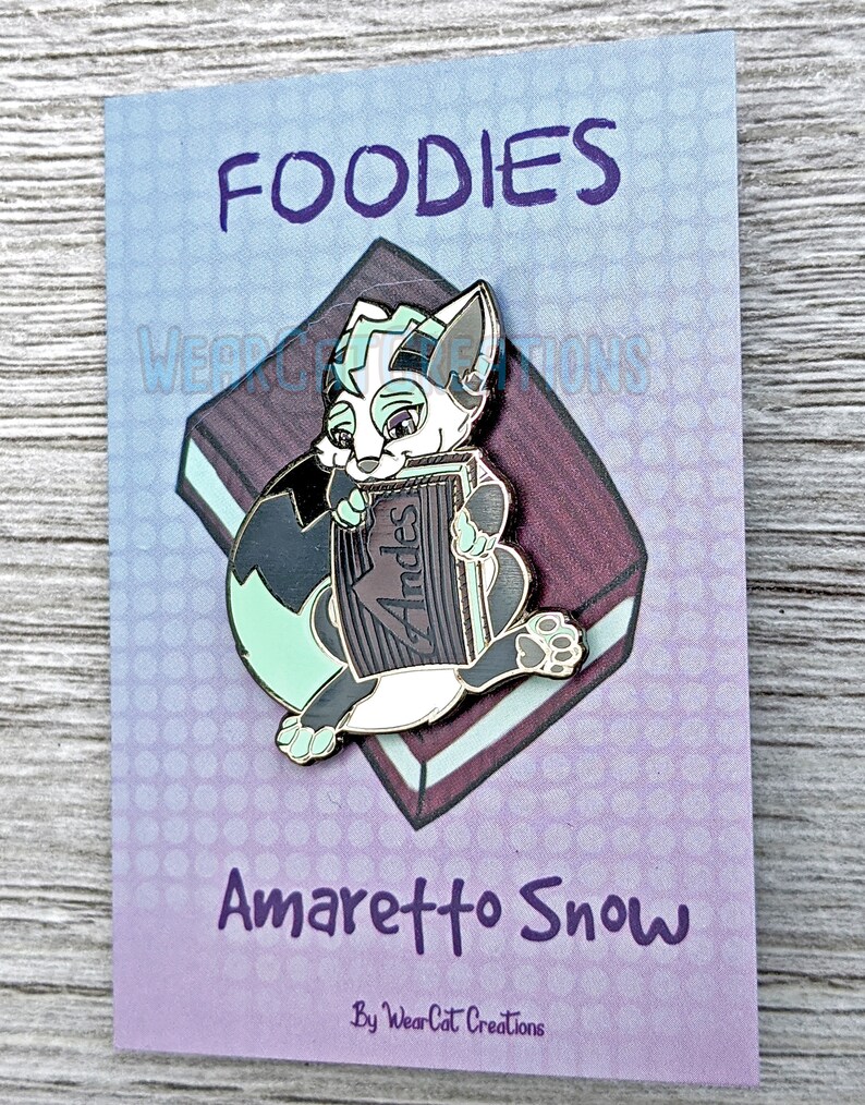 Enamel Fursona Pin Foodie, Candy, Mint, Furry, Fox image 3