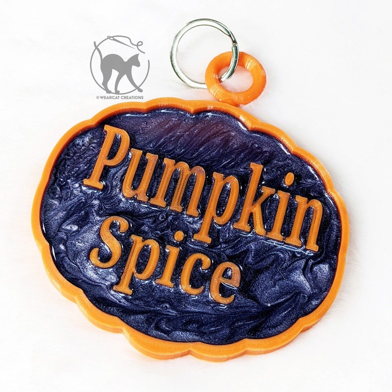 Pumpkin XL Fursuit Dog Tag Resin/3D Print, Costume accessory image 1