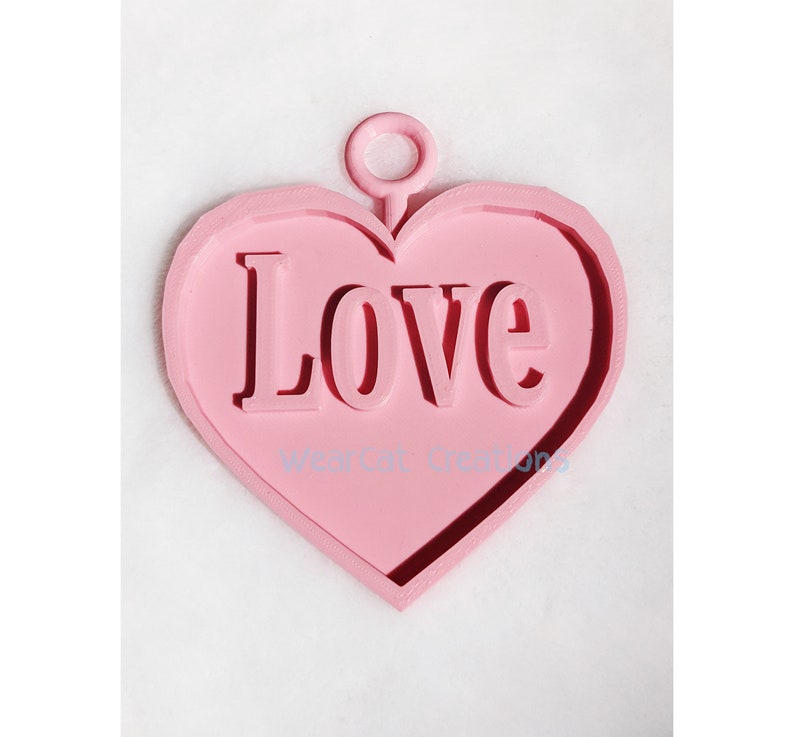 Heart XL Fursuit Dog Tag Resin/3D Print, Costume accessory image 6