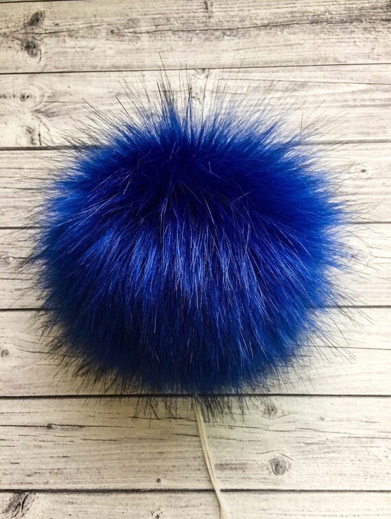 blue faux fur hat
