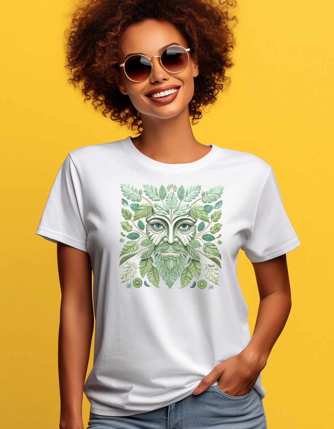 Green Man T Shirt Green Man Folklore Tee Mystical Tee Etsy UK