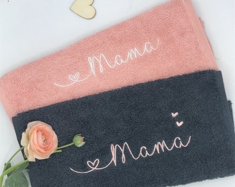 Geschenk zum Muttertag,  Beste Mama, Strandtuch mit Name, Duschtuch personalisiert