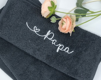 Towel embroidered with name, Mother's Day gift personalized, dad