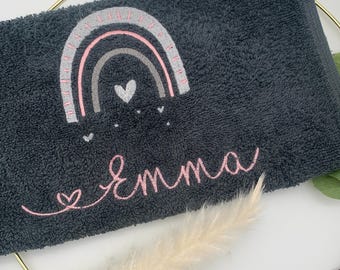 Personalized gift, rainbow towel with name