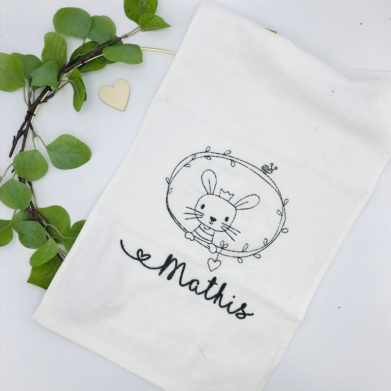 Children's gift personalized, guest towel with name and animal motifs image 5