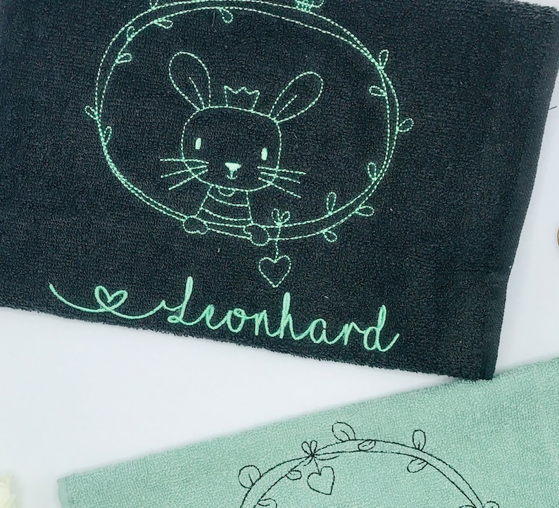 Children's gift personalized, guest towel with name and animal motifs image 4