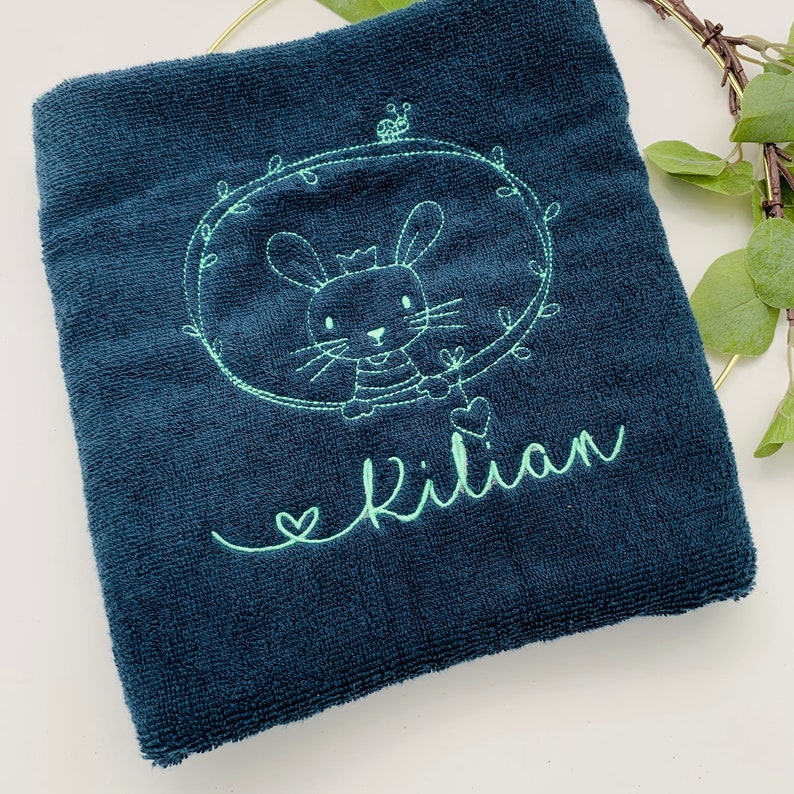 Children's gift personalized, guest towel with name and animal motifs image 7