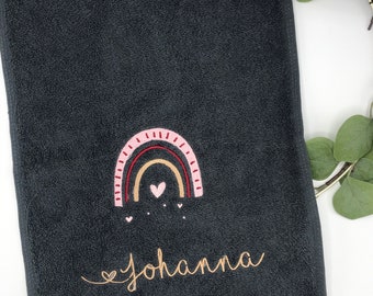 Rainbow towel with name, daycare gift personalized, kindergarten