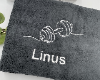 Fitness Handtuch mit Name, Geschenk personalisiert, Sporthandtuch personalisiert