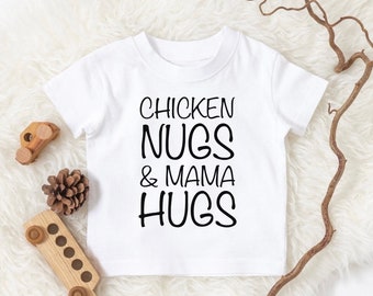 Chicken Nugs & Mama Hugs Shirt PNG, Kids Shirt gift, Funny shirt PNG, Sublimation Shirt , Christmas Gift Shirt, Toddler Shirt, Funny PNG