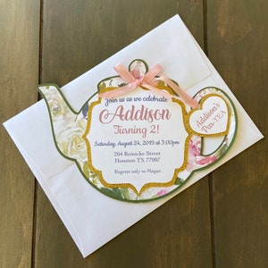 Elegant Tea Party Invitation/Tea Party Birthday Invitations/ Tea Party Bridal Shower Invitation/ Tea Party Invitation/ Baby Shoer Invitation image 5