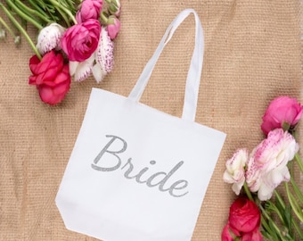 Bride Tote Bag Bride Bag Bride to Be Gift Bride Gift Ideas Bridal Shower Bridesmaid Bag Maid of Honor Bag Wedding Tote Bag Bridal Party Bags
