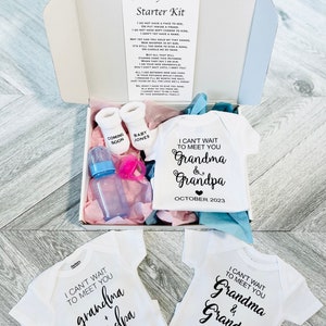 Grand Parents Starter Kit, Baby Announcement, Pregnancy Announcement, Pregnancy Reveal, Can't wait to meet you Box image 2