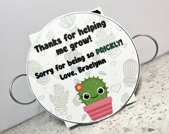 Personalized cactus grow kit label, funny plant label, cactus label, kids gift, teacher appreciation gift