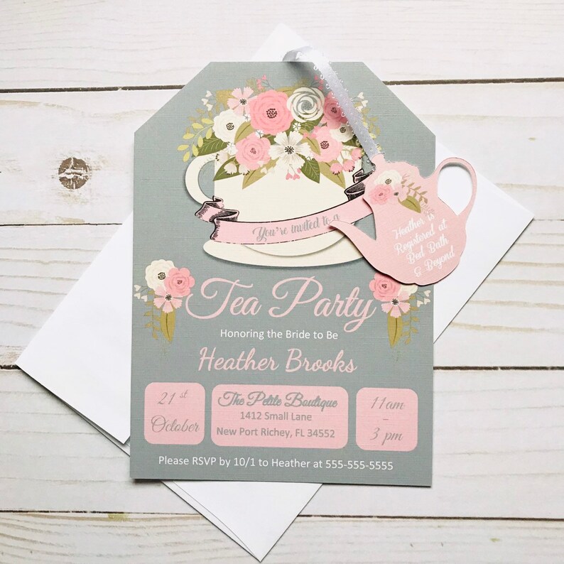 Tea Party Bridal Shower Invitation Etsy