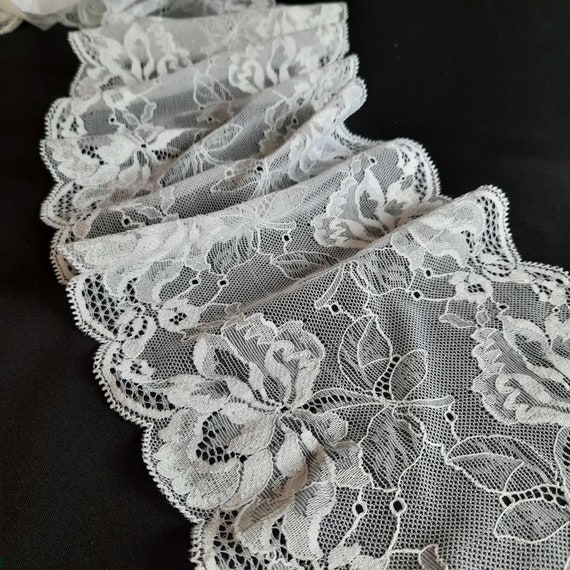 Lace Recycled in Black White Wide Stretch Lace 17 Cm Warehouse