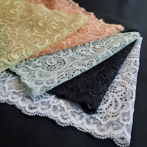 1 metro de encaje, 166 mm de ancho, elástico Galloon con certificación OEKO-TEX, elastano reciclado, tejido por metro para lencería y decoración, estampado abstracto de viento.