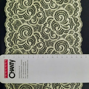 1 Meter Spitze hergestellt mit recyceltem Elastan - Mehrere Farben - Breite 16 cm - Elastische Galloonspitze - CHANTY Spitzen