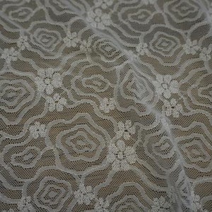 1 meter of elastic lace fabric from CHANTY with a uniform design - width 1.2 meters - wide goods - warehouse sales by the meter