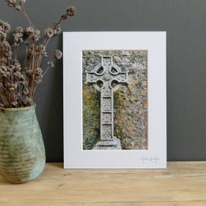 Sandstone Memories - Strade Abbey - 6x4 Mounted Print - County Mayo Ireland - Celtic Cross